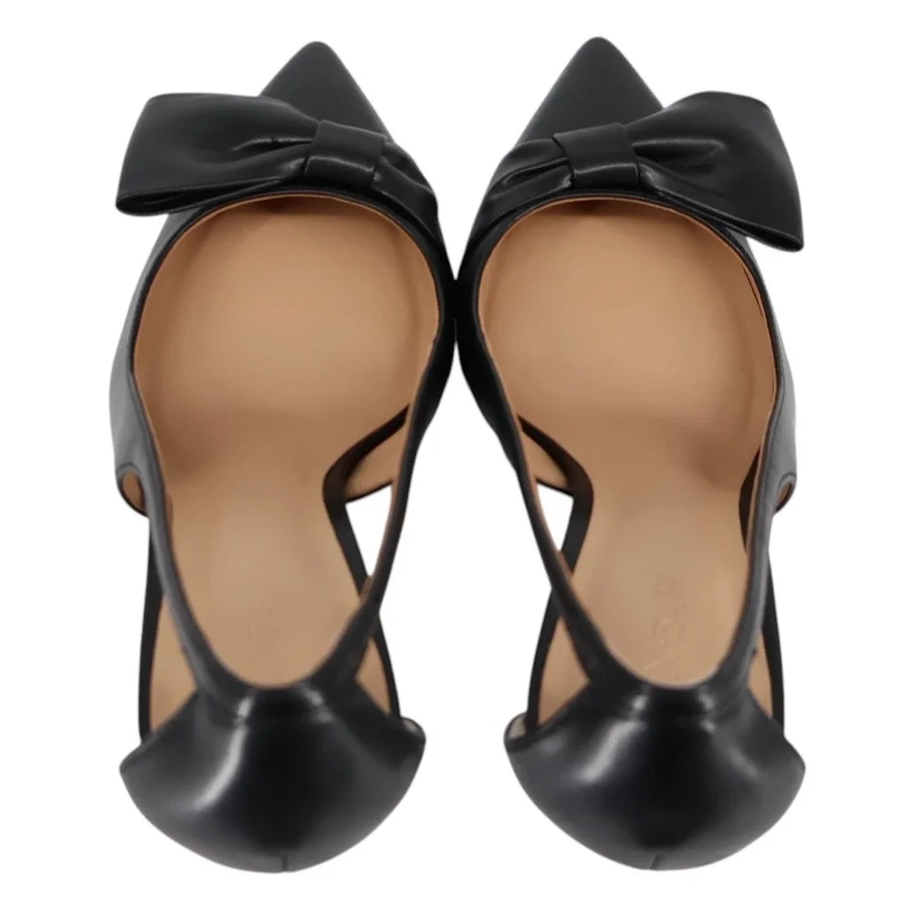 ON 34th Elayne Black Bow Pointed Toe D'Orsay Heels‎ Stiletto Pump Sz 9M
